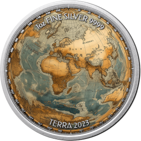 現貨 - 2023紐埃-地球地圖-1盎司銀幣