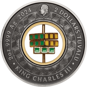 預購(確定有貨) - 2024吐瓦魯-魔術方塊-50週年紀念-2盎司銀幣